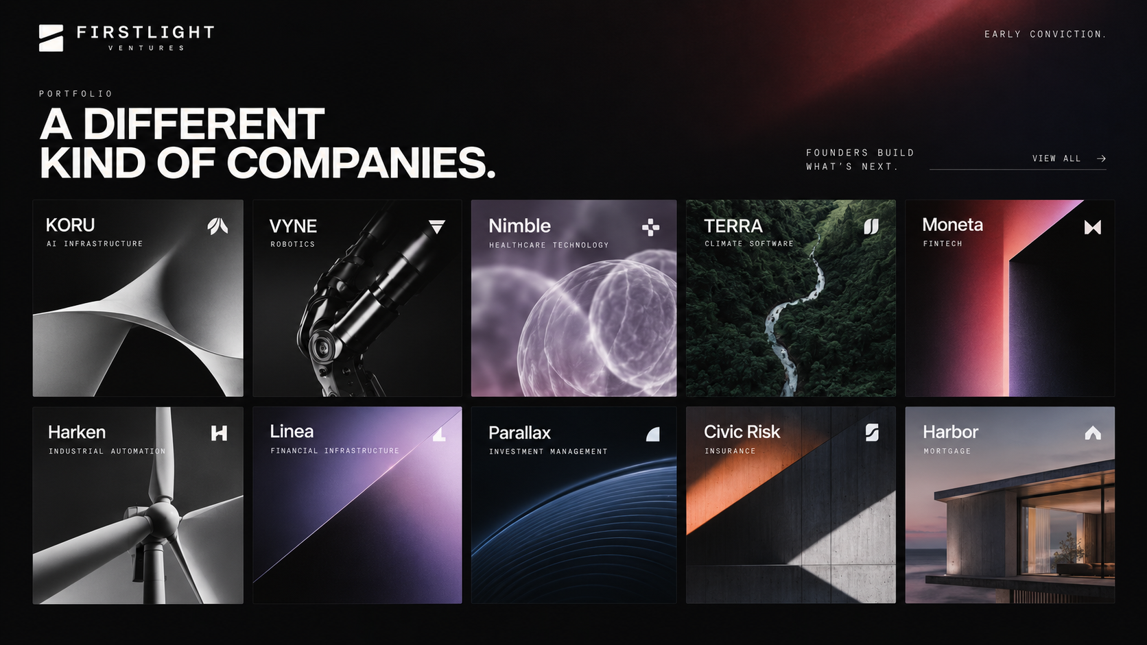 FIRSTLIGHT — A different kind of companies — portfolio website