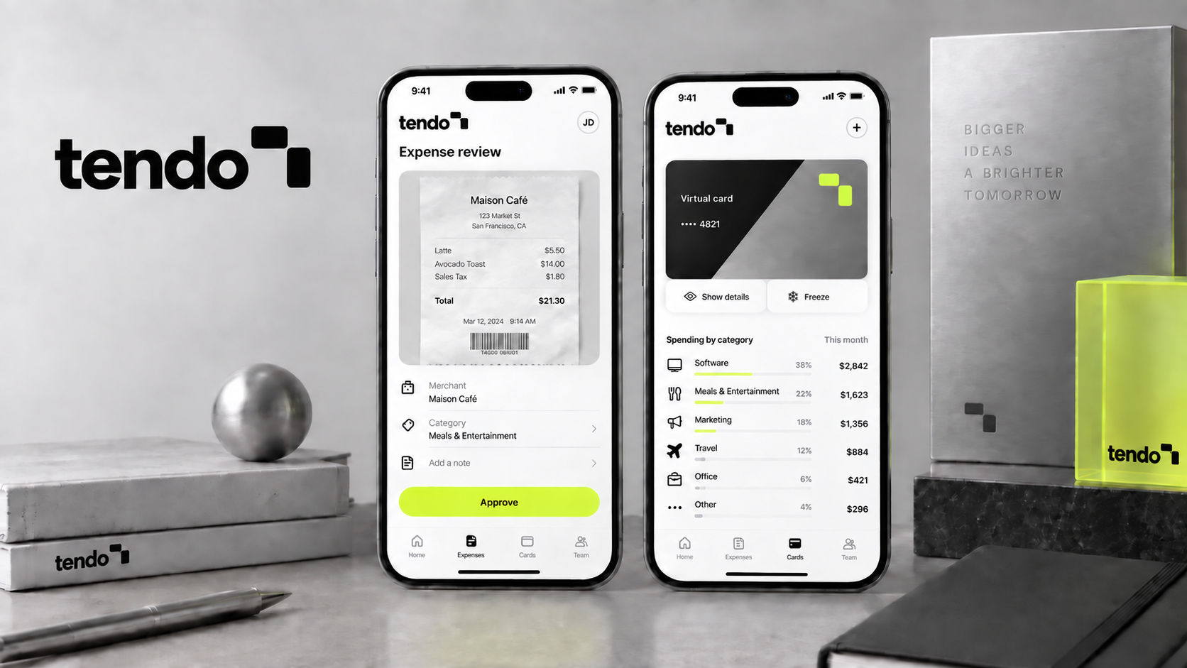 tendo — Mobile — expenses & virtual cards